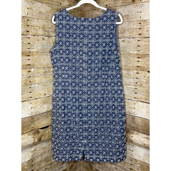 NORTHSTYLE CHAMBRAY EYELET EMBROIDERED CASUAL COASTAL BRUNCH DAY DATE DRESS - Picture 3 of 5